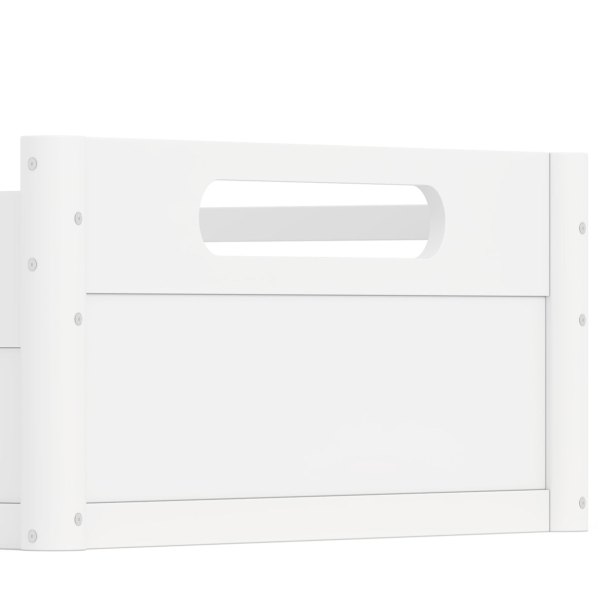 Twin Size Floor Platform Bed with Full-Length Guardrails