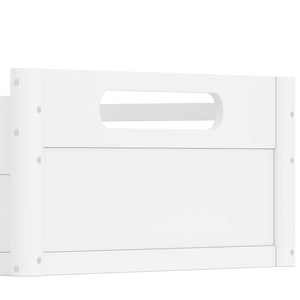 Twin Size Floor Platform Bed with Full-Length Guardrails
