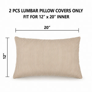 2 Pack Outdoor Lumbar Pillow Covers