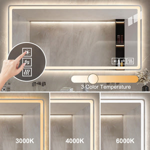 24X40 Inch LED Bathroom Mirror Vanity with Front Lights