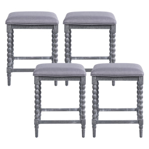 26" Counter Stools Set of 4 with Upholstered Seat