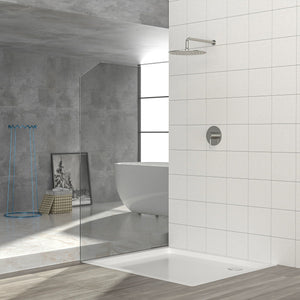 Shower Faucet Set With 10" Rainfall Shower Head And Valve - Brushed Nickel
