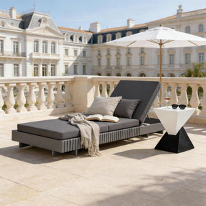 Dark Acacia Wood Chaise Lounge