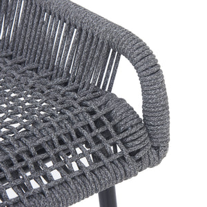 La Push Outdoor Patio Dark Gray Rope Barstool (Set of 2)