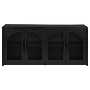 Riva 4-door Dining Sideboard Buffet Storage Credenza Black