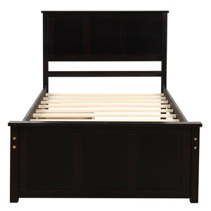 Platform Storage Bed With 2 Wheel Base Drawers