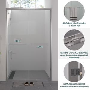 Premium Aluminum Frame Double Sliding Shower Door