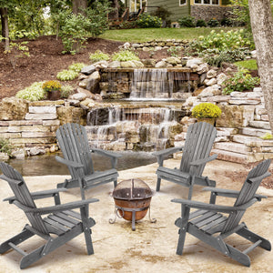 Classic Gray Cedar Wood Lounge Patio Chair Set of 2