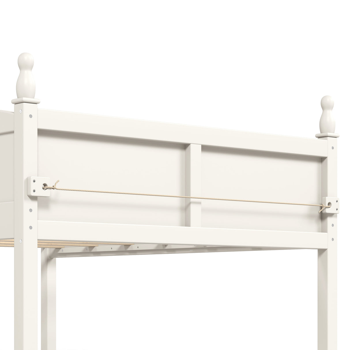 Full Size Low Loft Bed with Full-Length Guardrails