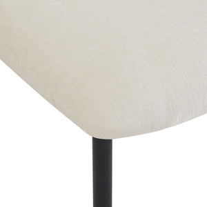 Modern Upholstered Dining Chairs With Metal Legs (Set of 2) - Beige