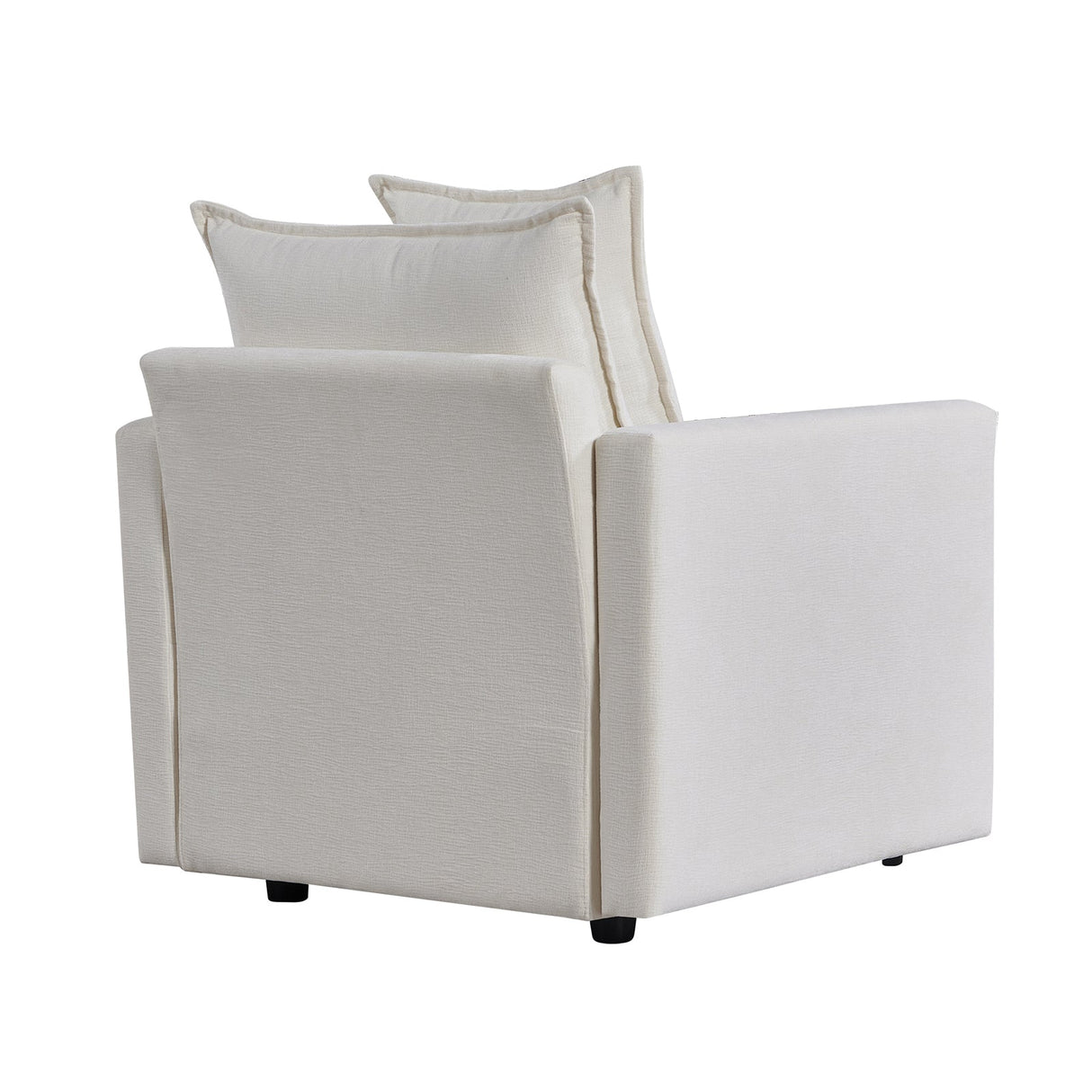Plush Chenille Armchair with Deep Seating and Double-Layer Cushions