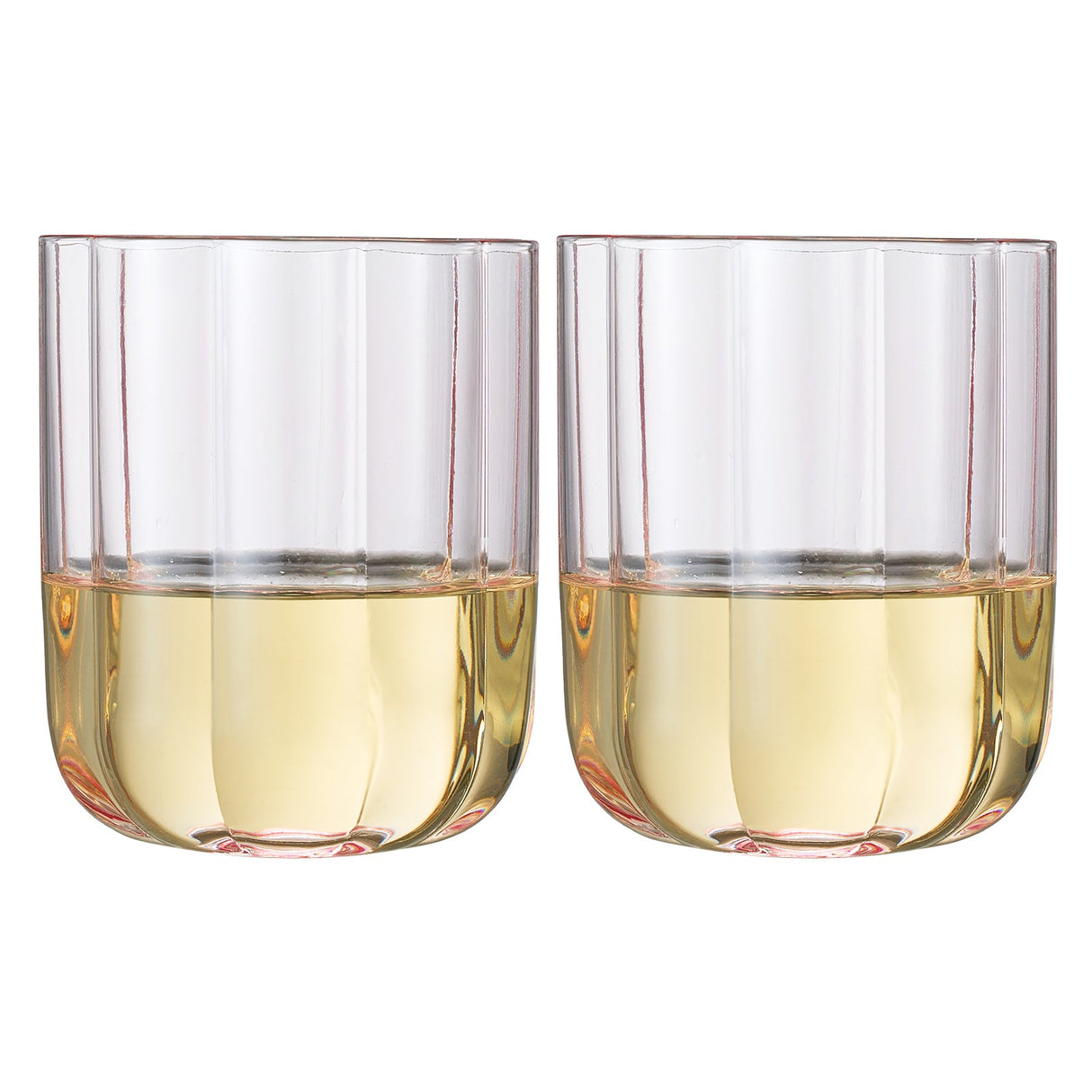 Flower Lowball Glassware, Pink, Set of 2