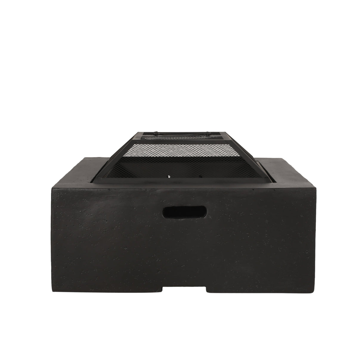 Outdoor 29' Square MgO Wood-Burning Fire Pit, Dark Gray