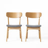Brilliantine Dining Chair With Cushion and Wood Frame (Set of 2)