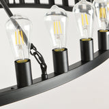 64 Inch Matte Black Wagon Wheel Chandelier With 30 Lights