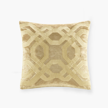 Embroidered Japanese Braid Velvet Pillow – Gold