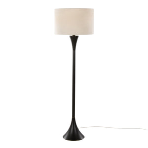 Lenuxe 65" Contemporary Metal Floor Lamp in Oil Rubbed Bronze with Natural Linen Shade