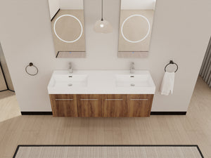 60 Inch Wall-Mounted Bathroom Vanity with Sink