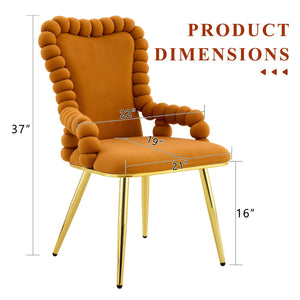 Puffy Bubble Ball Chain Chair With Armrests For Dining Room (Set of 2)