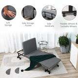Rollaway folding bed with mattress & adjustable backrest