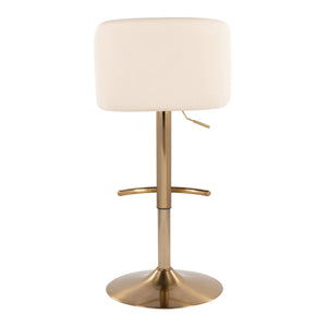 Toriano - Contemporary Adjustable Barstool With Swivel With Rounded T Footrest (Set of 2)