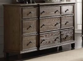 Baudouin Weathered Oak Dresser with 9 Spacious Drawers - Oak