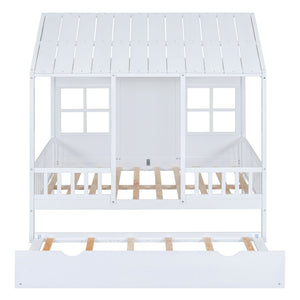House Bed With Twin Size Trundle, Daybed