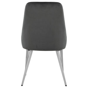 Padded Side Chair Of 2) With Upholstered Seat And Polished - Gray