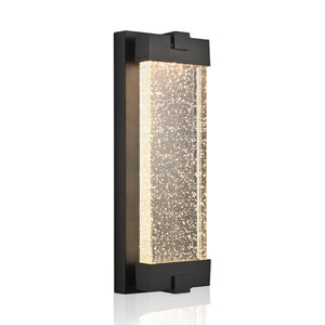 Black Aluminum Outdoor Wall Light with Bubble Crystal