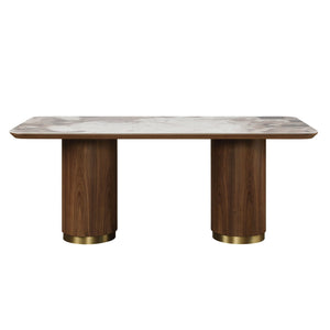 Willene - Ceramic Top Dining Table - Walnut