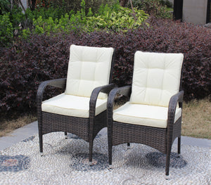 2-Piece Liberatore Dining Chairs with Beige Cushions