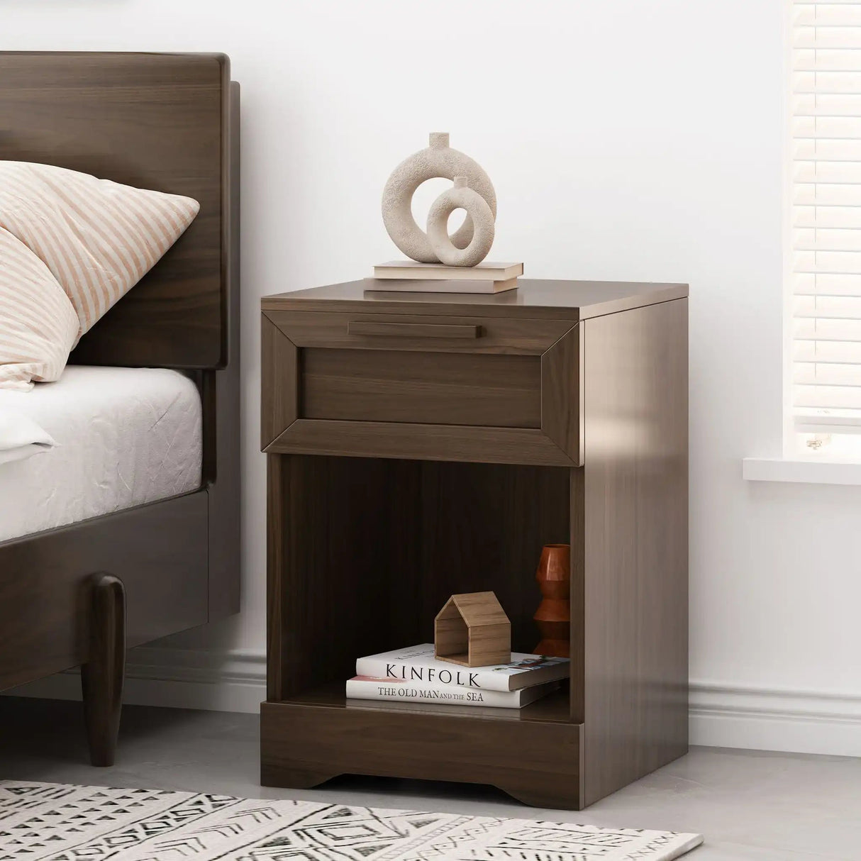 Broxon - Rustic Drawer Nightstand