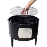 17 Inch Steel Charcoal Smoker Heavy Duty Round BBQ Grill