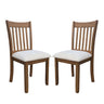 Modern Dining Chair, Wooden Back, Cushion Seats (Set of 2)