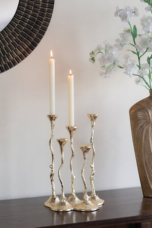 5-Light Cast Aluminum Taper Candle Holder