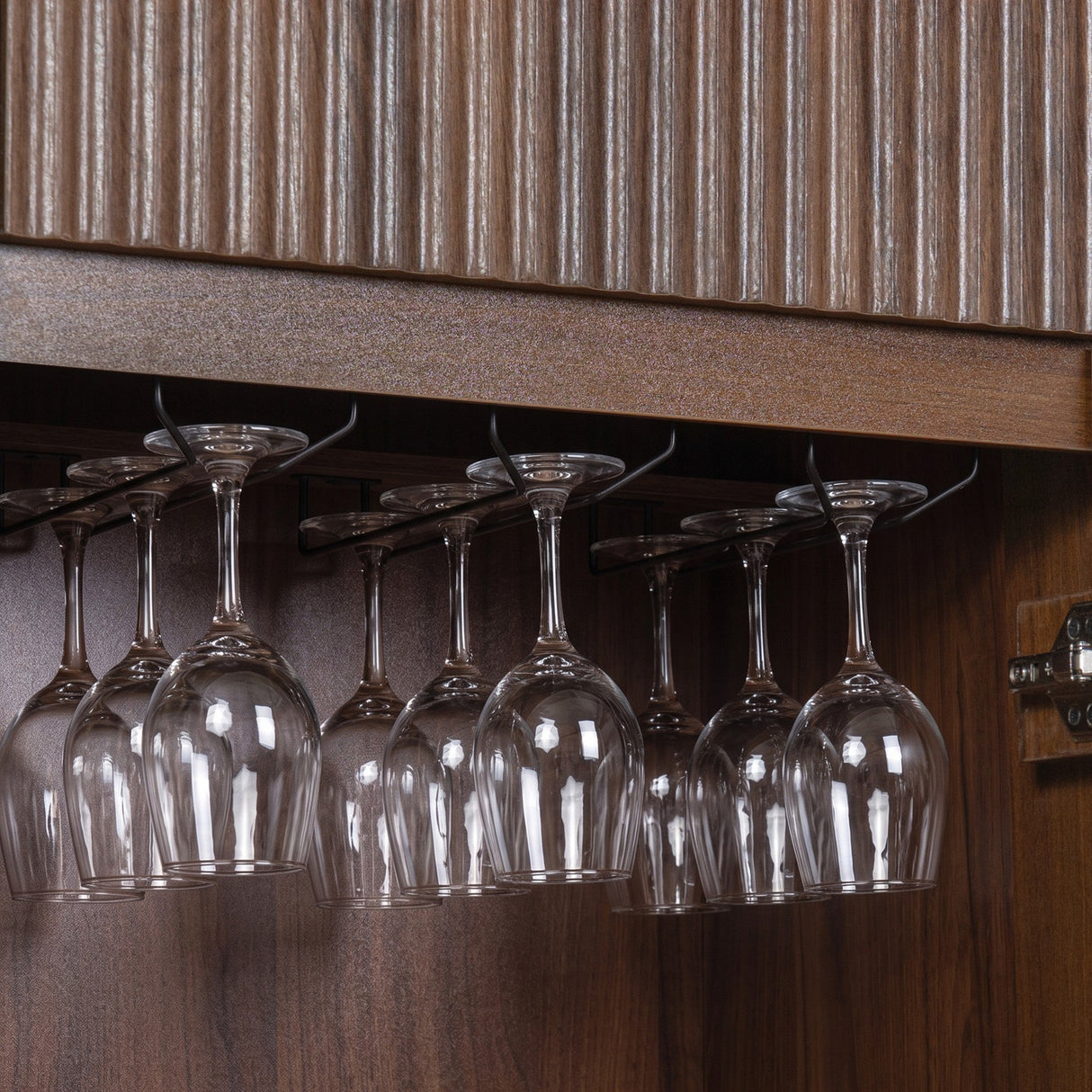 K&K 2-Piece Coffee Bar Cabinet with Fridge Space