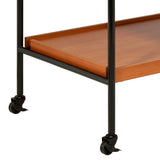 Oaken Honey Oak & Black Finish Serving Cart