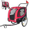 2-in-1 Bike Trailer & Pet Stroller with Steel Frame - Dark Blue, Red, or Gray