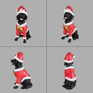 Festive Labrador Christmas Statue