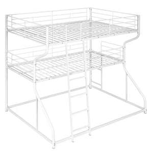 Industrial Triple Bunk Bed With Dual Ladders Frame, Space Saving Design