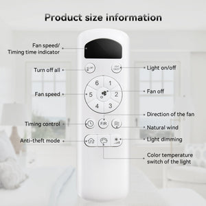 52 Inch Modern Ceiling Fan With 3 Color Dimmable LED Light