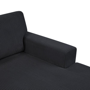 Oversized Sectional U-Shaped Sofa With Chaise Lounge And Three Soft Throw Pillows