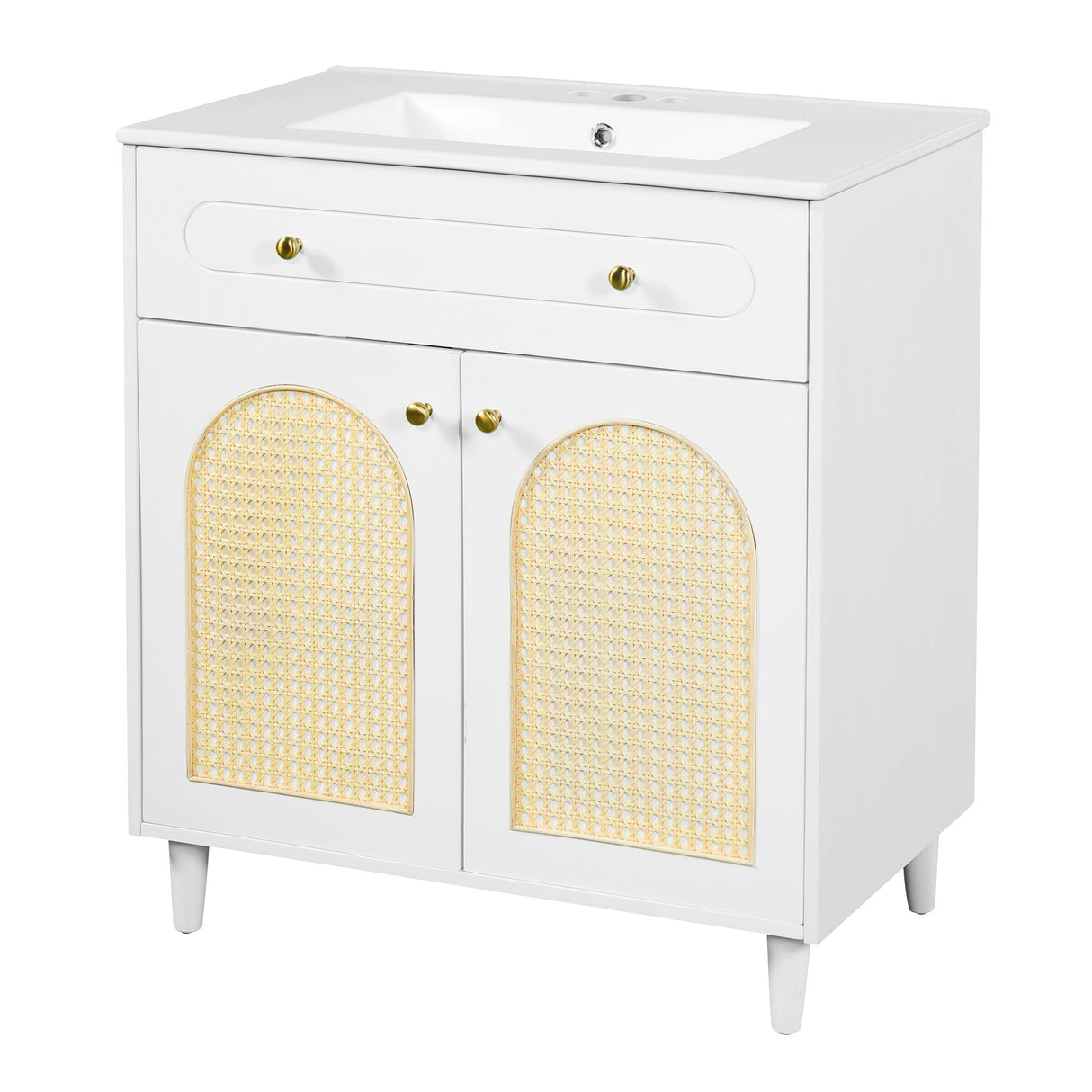 Modern Bathroom Vanity With Sink, Cabinet With Adjustable Shelf
