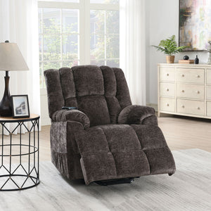 Power Motion Recliner with Lift, Heating & Massage - Brown