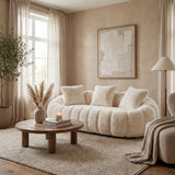 Floral-Shaped Two-Seater Sofa with Ultra-Soft Faux Fur