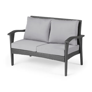 The Contoured All-Weather Wicker Loveseat by Christopher Knight Home