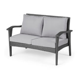 The Contoured All-Weather Wicker Loveseat by Christopher Knight Home