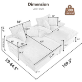 San Jose Four-Position Corduroy Chaise Lounge