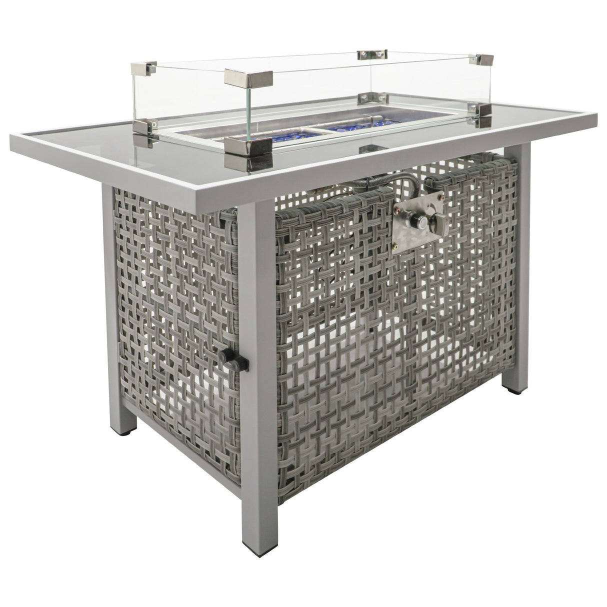 K&K 43' Propane Gas Fire Pit Table, Grey