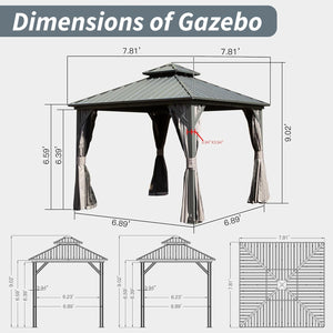 8' X 8' Hardtop Gazebo